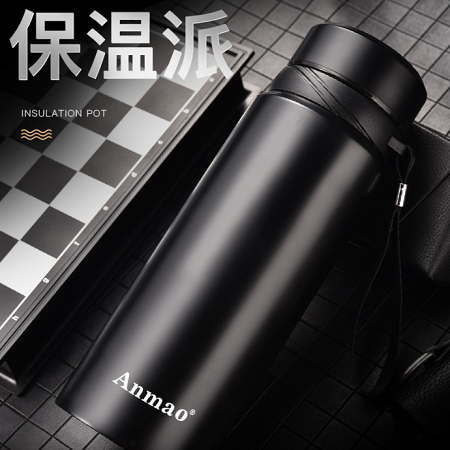 真空雙層304不銹鋼杯保溫杯壺男女水杯高檔商務(wù)戶外水壺800ml
